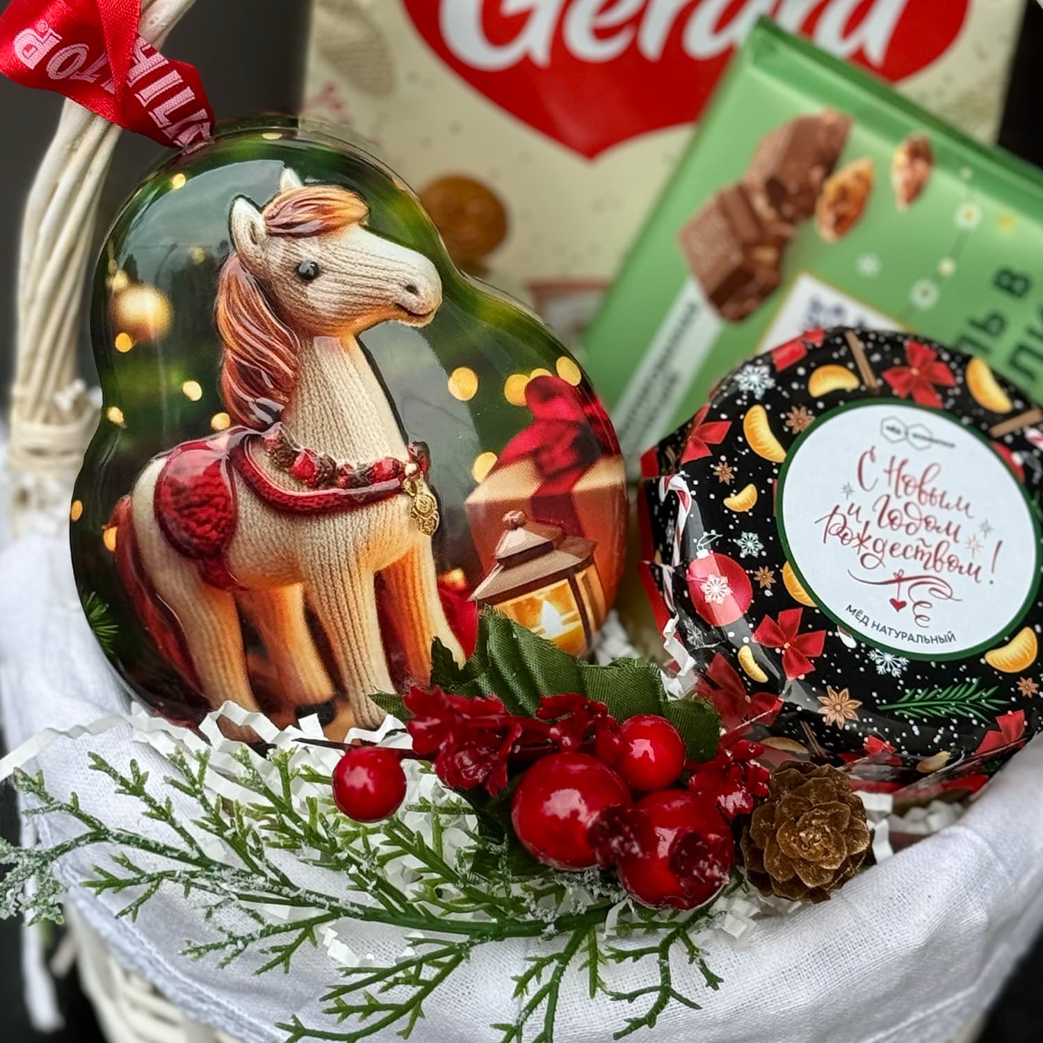 Подарочная корзина "Новогодние игрушки", фото 2