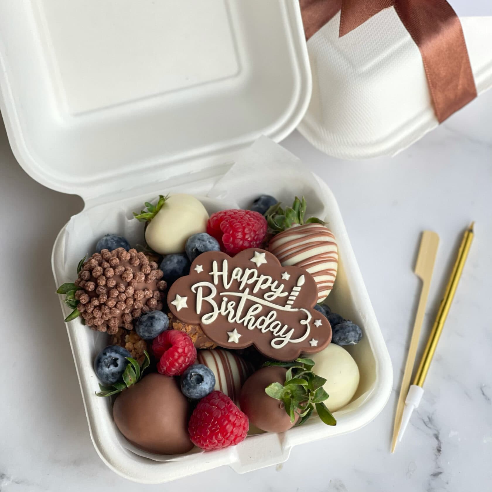 Клубничный бенто бокс 'Happy Birthday', фото 2
