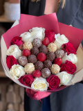Букет из конфет с цветами на День учителя "Карусель"